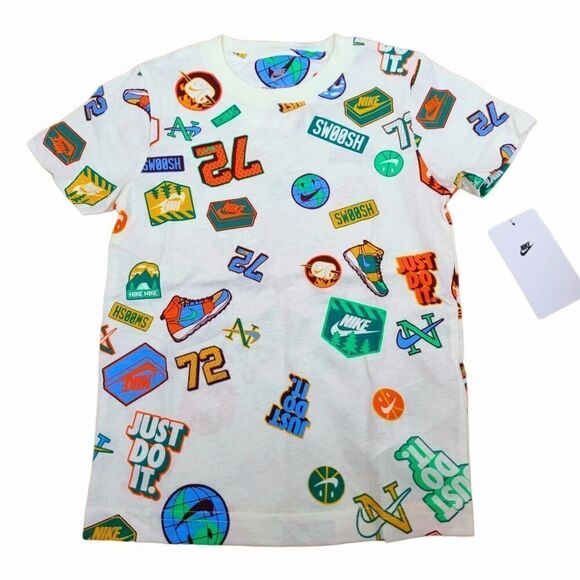 Nike Toddler Sail All Over Graphic Print Tee Hikenike Camp Trail Kid SZ 4 - Picture 2 of 3